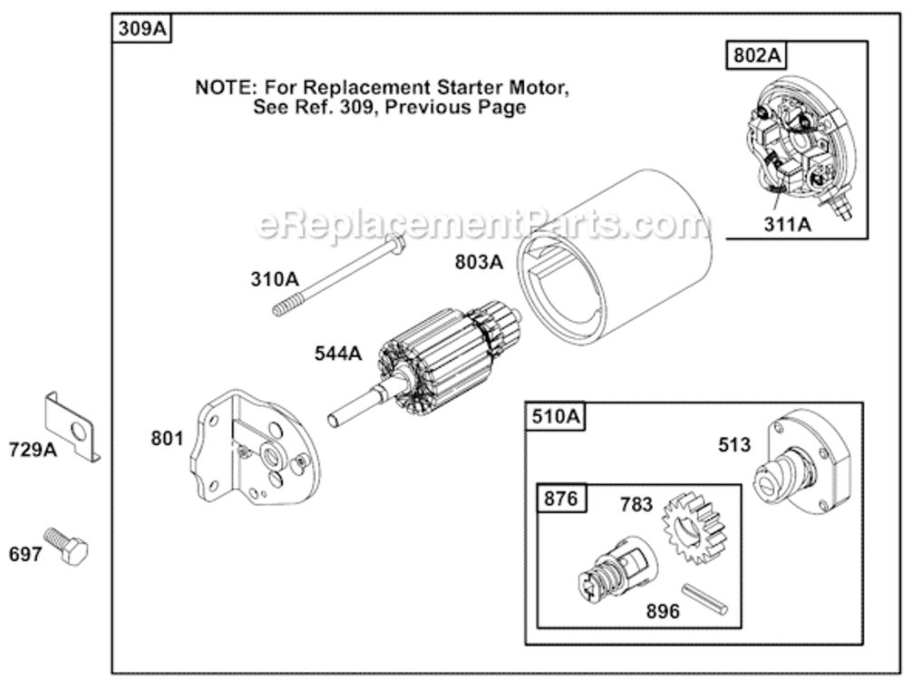 Page H Diagram and Parts List for 19B400  Briggs and Stratton Engine